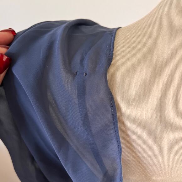 Birdy Grey Blue Chiffon Bridesmaid Dress Wmns XXL Wedding Guest Formal - Picture 6 of 15